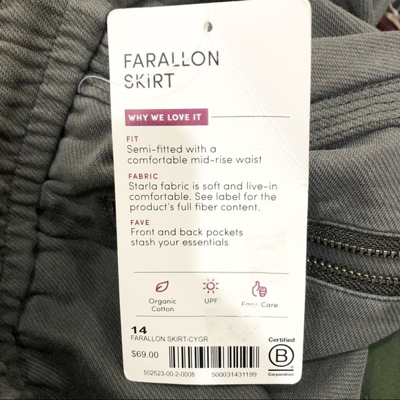 NWT Athleta Farallon Skirt, Grey, Size 14 - Picture 5 of 13